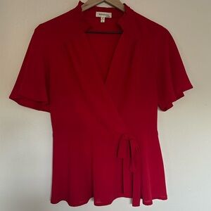 Peplum Red Top